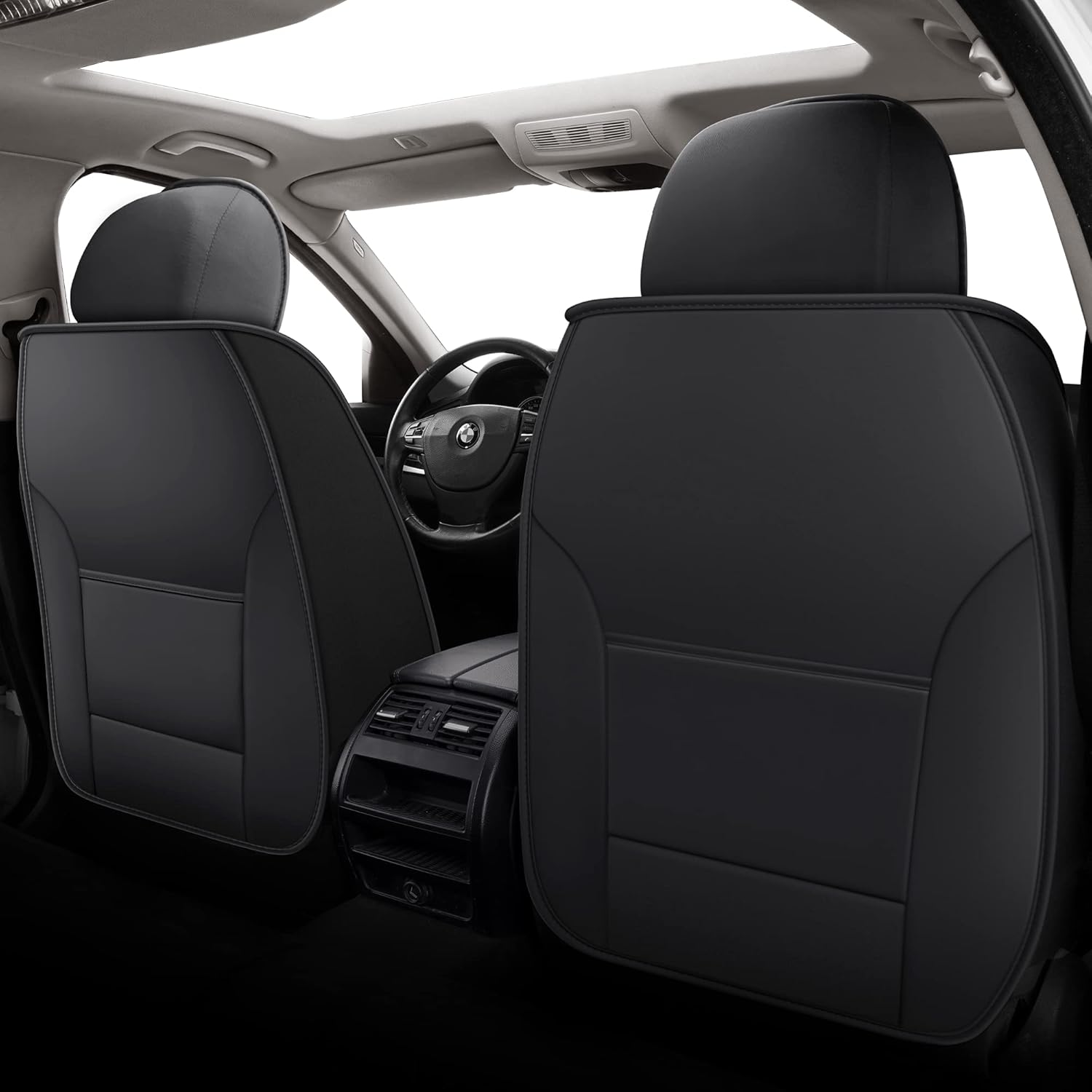 New Product NS YOLO Leather&Fabric Car Seat Covers, Faux Leatherette Automotive Vehicle Cushion Cover for Cars SUV Pick-up Truck Universal Fit Set Auto Interior Accessories (Full Set, Cream and Black) Flash Deals - 60% OFF NS YOLO Leather&Fabric Car Seat Covers, Faux Leatherette Automotive Vehicle Cushion Cover for Cars SUV Pick-up Truck Universal Fit Set Auto Interior Accessories (Full Set, Cream and Black)