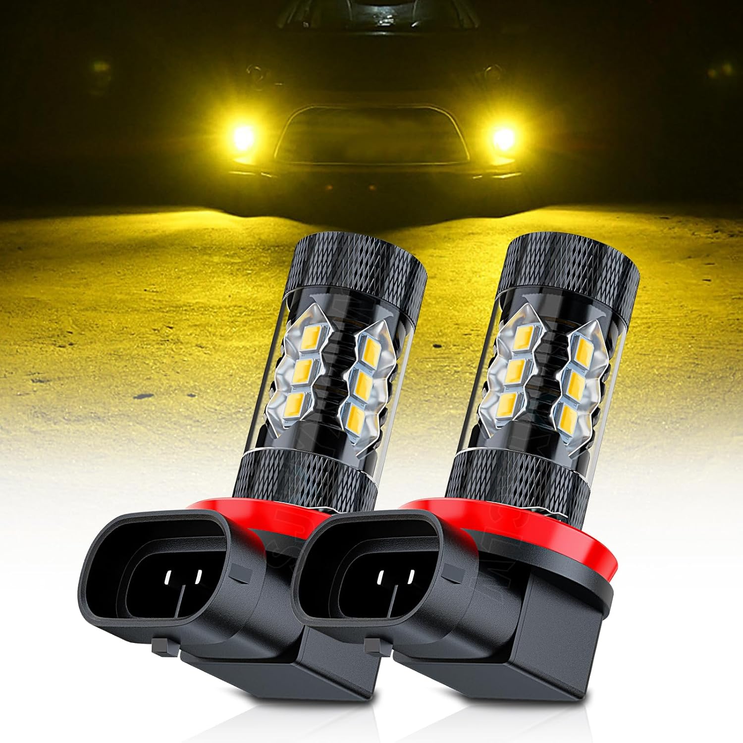 Compatible for Infiniti G37 Fog Light Bulbs 2011 2012 2013, H8 H9 H11 Fog Lights, Gloden Yellow Fog Lamps DRL Turn Signals Lights for Off Road, Plug and Play, Pack of 2