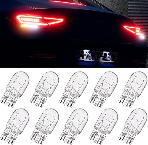 qboonpt 10 bombillas de freno de doble filamento, T20, bombilla grande enchufable, micro mini bombilla, luz trasera, intermitente, accesorios de