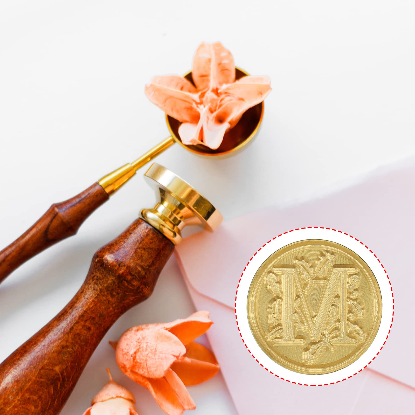 YOKIVE Alphabet Wax Seal Stamp, Letter Stamper with Removable Handle Head Decorate Postcards - Image 3