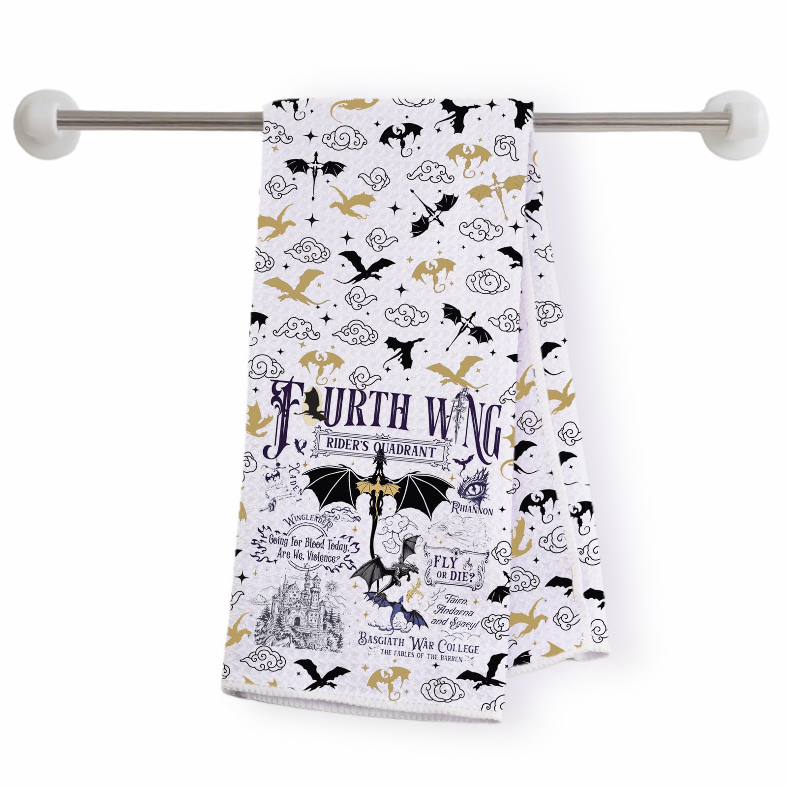 Serviette Fourth Wing Violet Sorrengail : Déco Cuisine Dragon Rider Fantasy Cadeau Unique