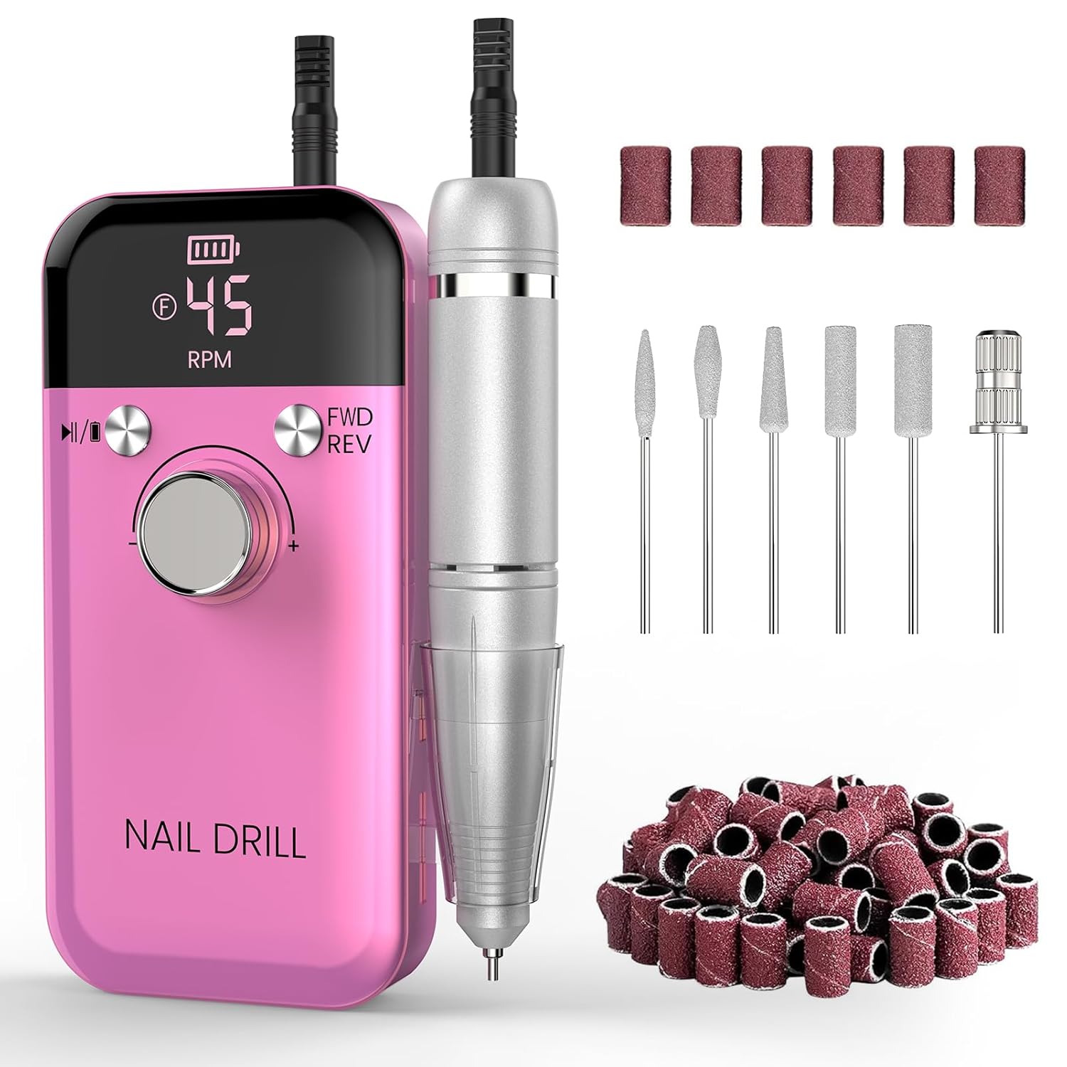 Portable Nail Drill Electric File: Cordless Nail Drills for Acrylic Nails Professional Rechargeable Nail Machine Kit Manicure Pedicure Tools Polishing Set for Shaping, Removing & Polishing Gel Nails Portable Nail Drill Electric File: Cordless Nail Drills for Acrylic Nails Professional Rechargeable Nail Machine Kit Manicure Pedicure Tools Polishing Set for Shaping, Removing & Polishing Gel Nails