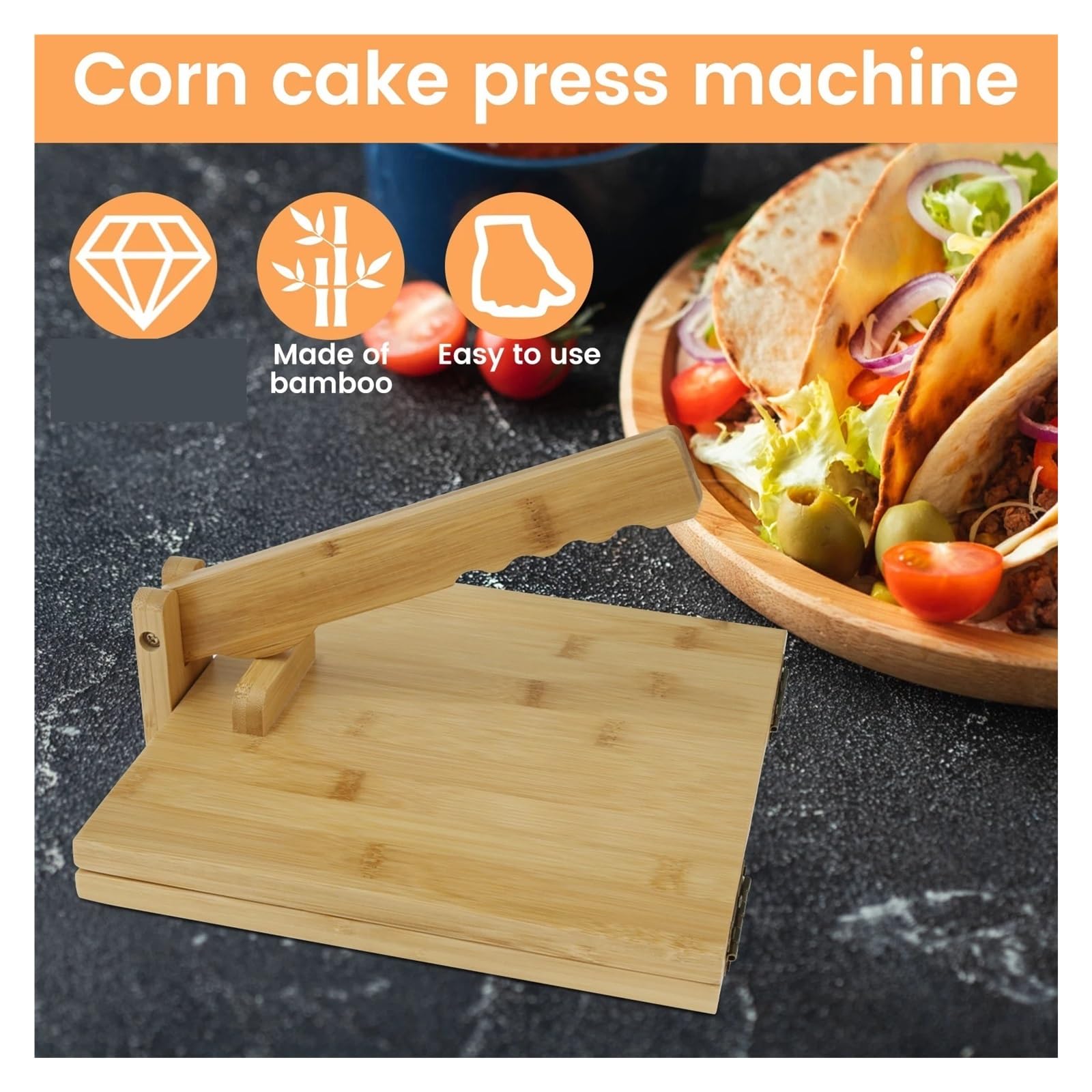 Pressa For Tortillas Manuale, Macchina For Tortillas Quadrata Con Mattarello, Strumento Girevole For Pressare L'impasto Della Tortilla Messicana