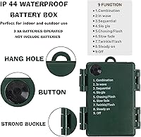 Vista 4 de Dazzle Bright 50 luces LED de Navidad que funcionan con batería, mini tira de luces impermeables de 16 pies con 8 modos para Navidad, interiores