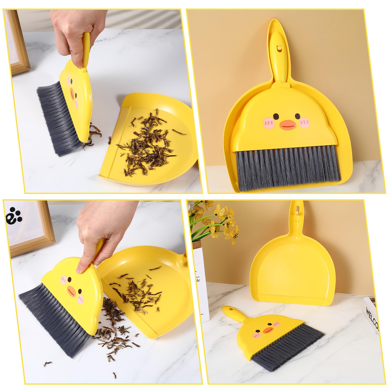 Juego De Escoba Y Recogedor Para Niños Con Forma De Pato Amarillo – Material ABS, Altura 51 Cm, Ideal Para Aprender A Limpiar En Casa O En El Jardín De Infancia
