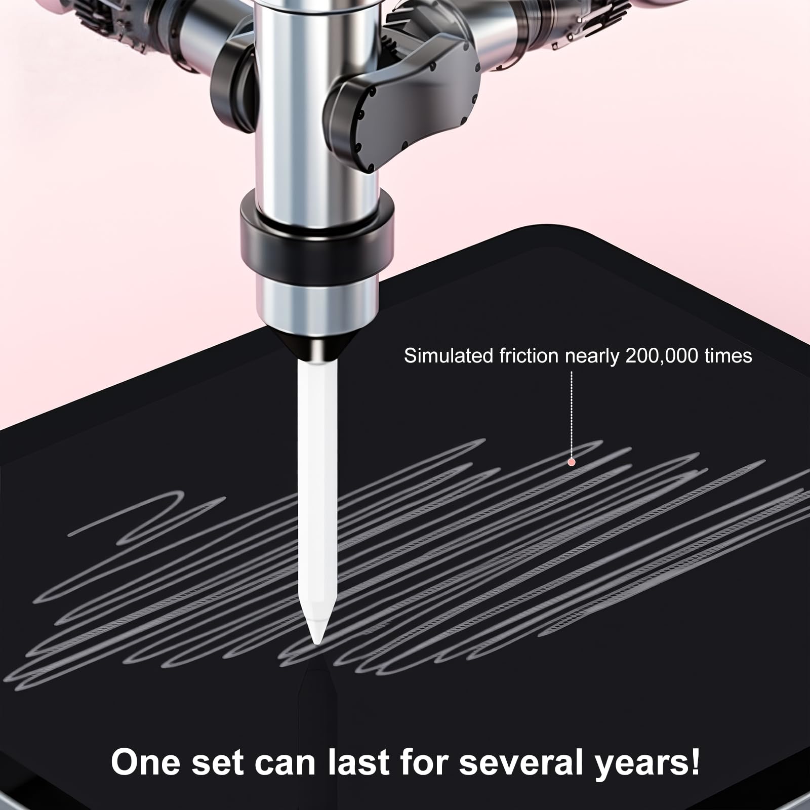 Zestaw 6 wymiennych końcówek kompatybilnych z Apple Pencil 1./2. generacji i USB-C – wymienne końcówki do pisania, rysowania i notatek na tabletach, nadają się do gołych ekranów