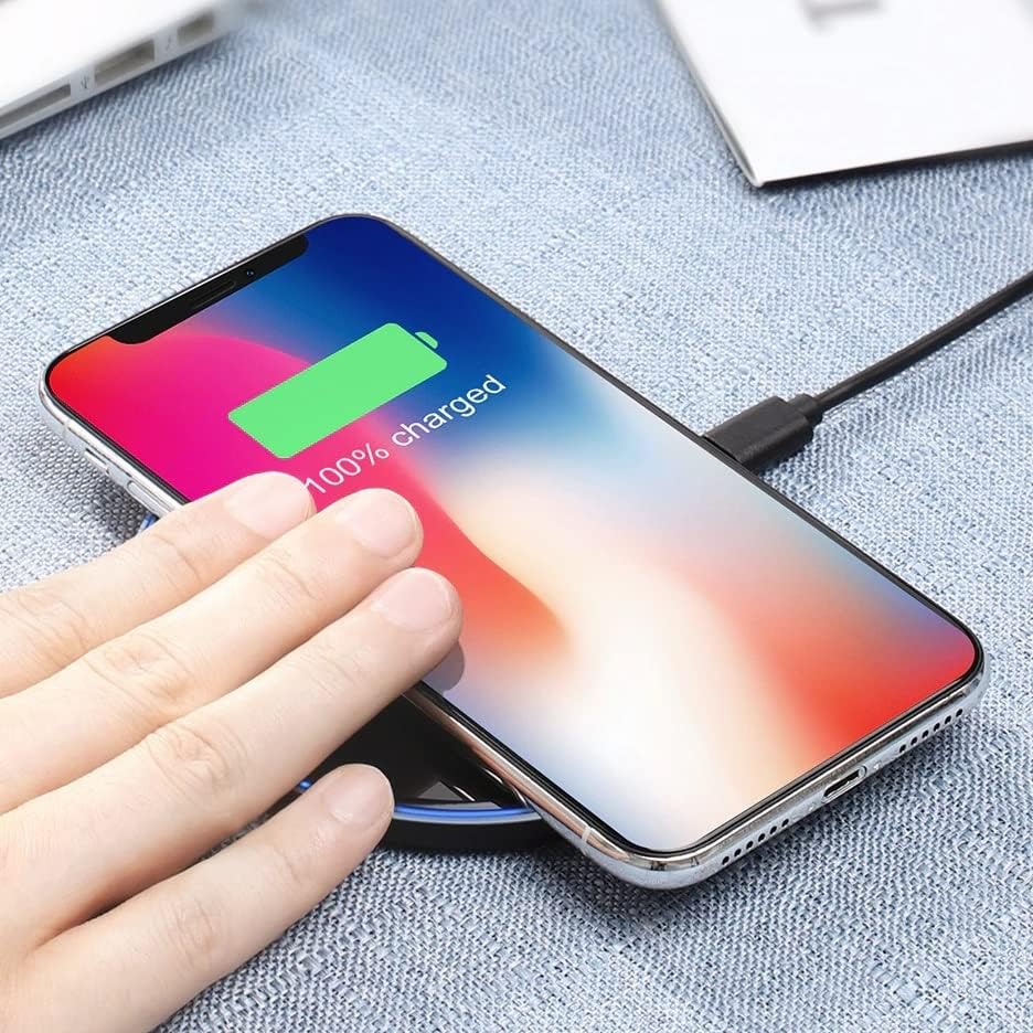 Miniatura 2 de DGN Cargador inalámbrico, almohadilla de carga inalámbrica rápida de 10 W máxima compatible con iPhone y todos los dispositivos habilitados para QI