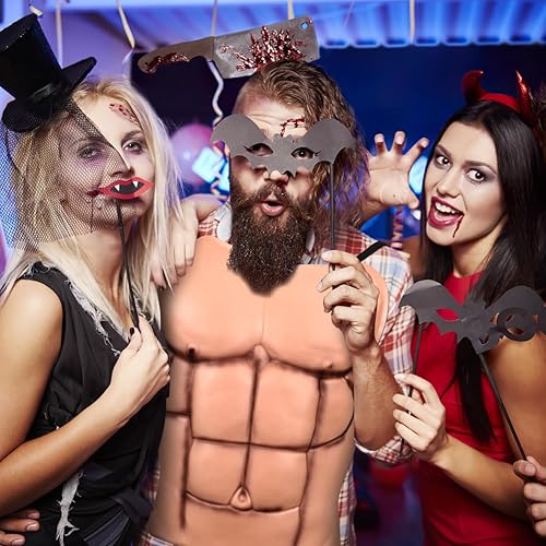 Miniatura 5 de NUOBESTY Disfraz de Halloween falso para Halloween, disfraz de cosplay, accesorio complicado para Halloween, fiesta de máscaras, Halloween,