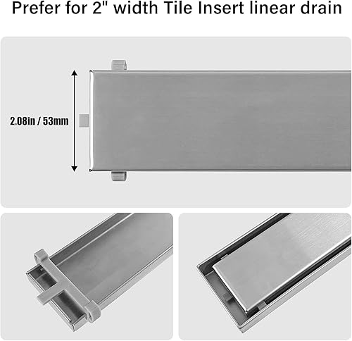 Miniatura 3 de Plastic Clip for Linear Drain, Tile Tray Supporter, Grey Plastic Drain Clips for HTOH Tile-Insert Shower Drain,6 PCS Gris