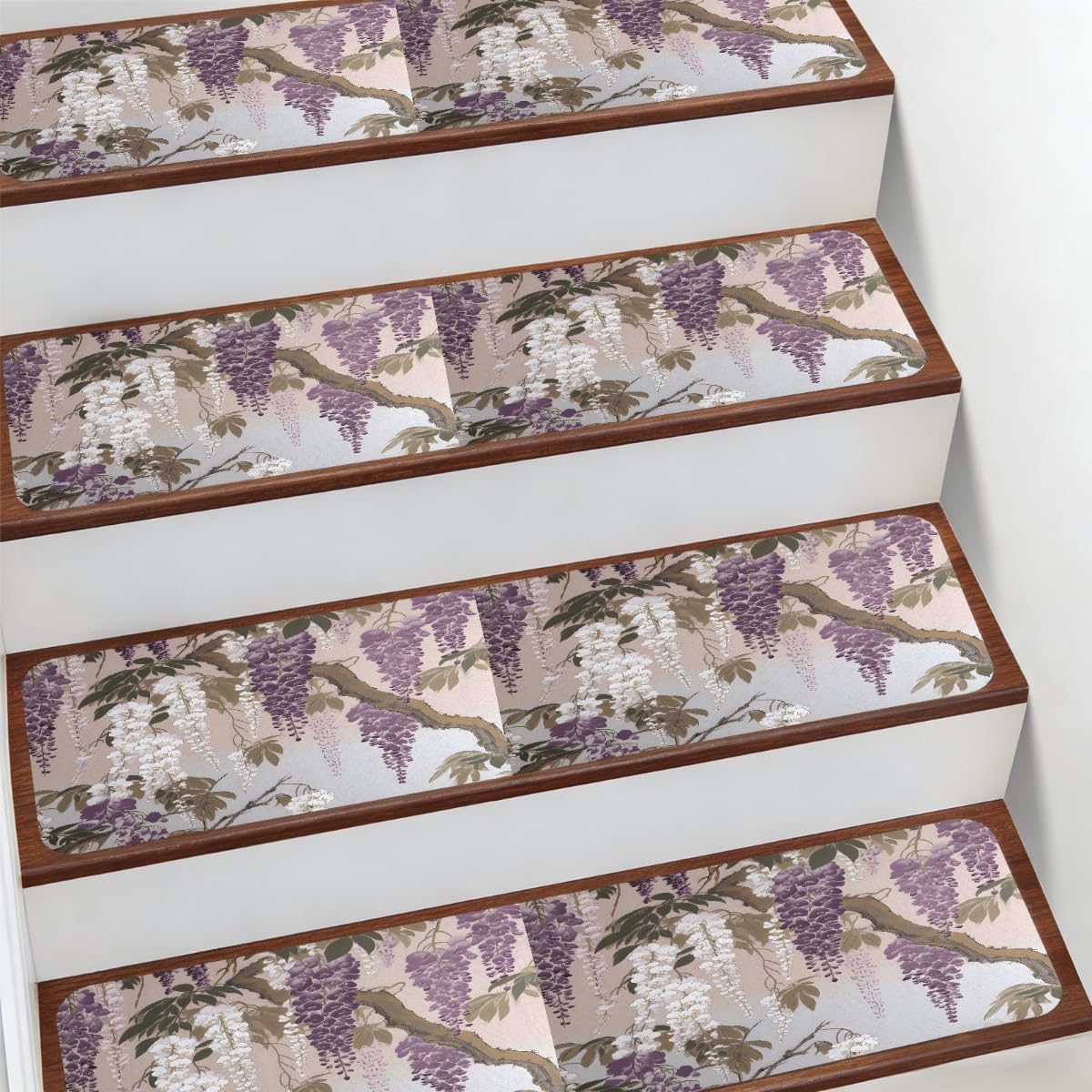 Peldaños antideslizantes lavables de 76x20 cm para escaleras
