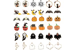 36pcs Halloween Enamel Charms AIEX for Jewelry Making