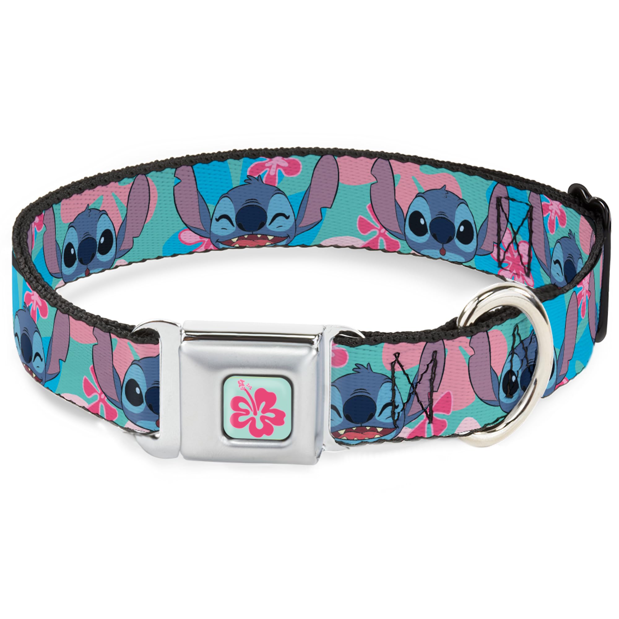 Collier anti-traction Stitch chien large 3,8cm boucle métal sécurisée