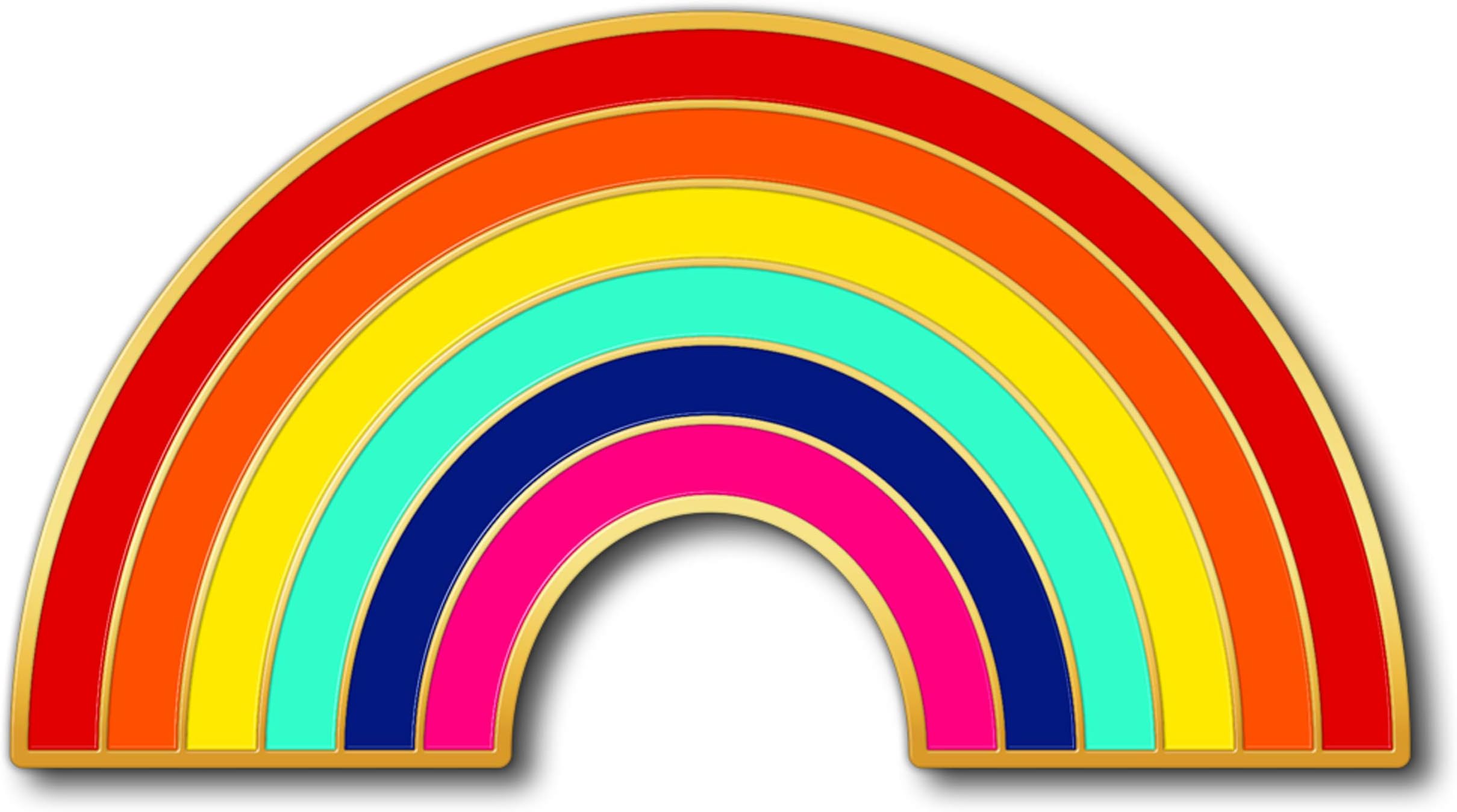 Metal Enamel Rainbow Pin Badge