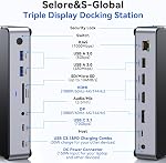 USB C Triple Display Docking Station with Laptop Charging, Selore USB C Docking Station 3 Monitors with 150W DC Power,2 HDMI,USB A/C,10Gbps,Ethernet,MicroSD&SD,Audio&Mic for Dell/Lenovo/HP/Windows/Mac