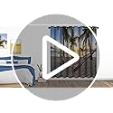 Jekeno Ocean Palm Trees Blackout Curtains Beach Sky Sunshine Seascape Decor for Bedroom Living Room Grommet Window Drapes 2 Panel Set, 42"x63"
