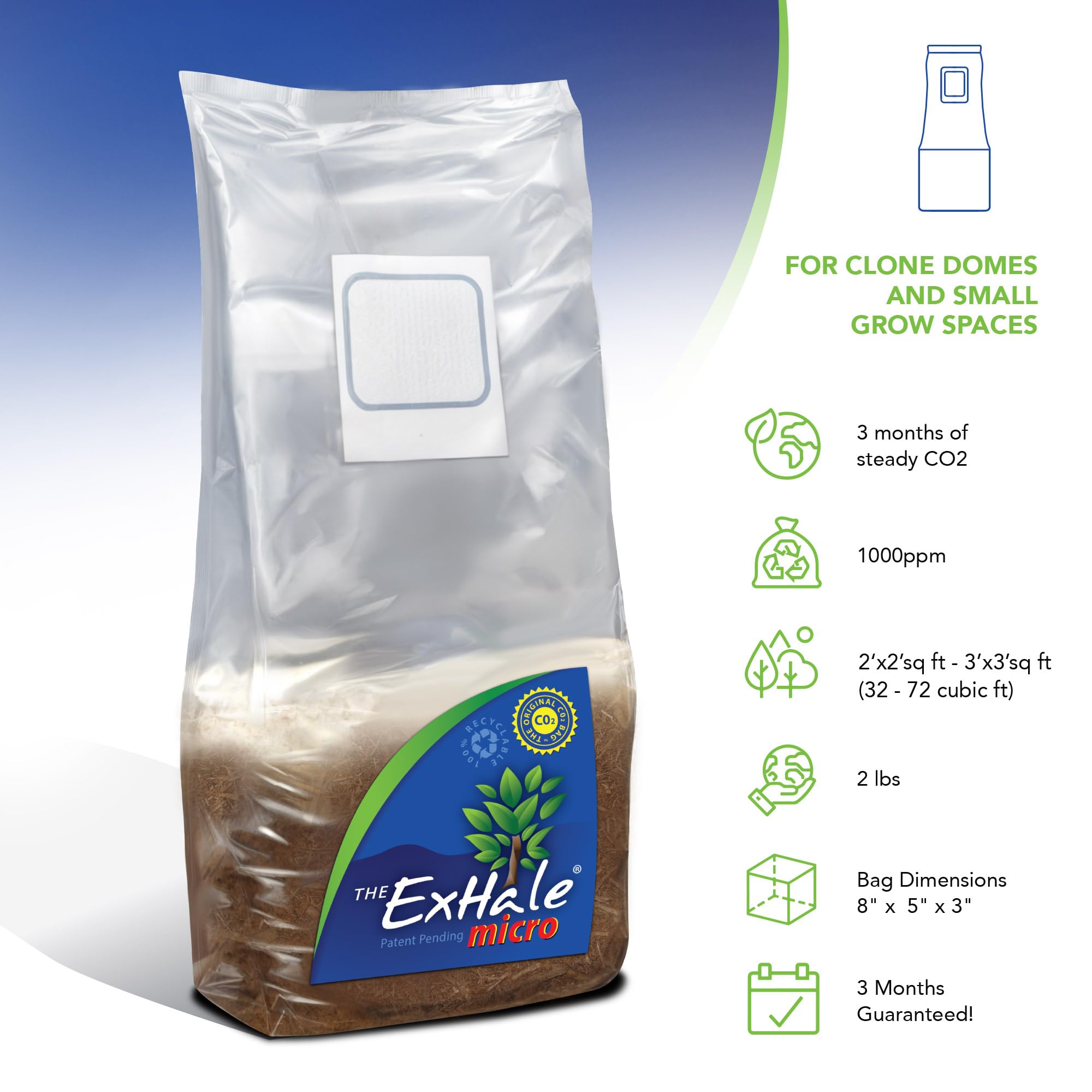 Amazon.com : Exhale CO2 Micro Grow Bag - Patented Mycelium Strain