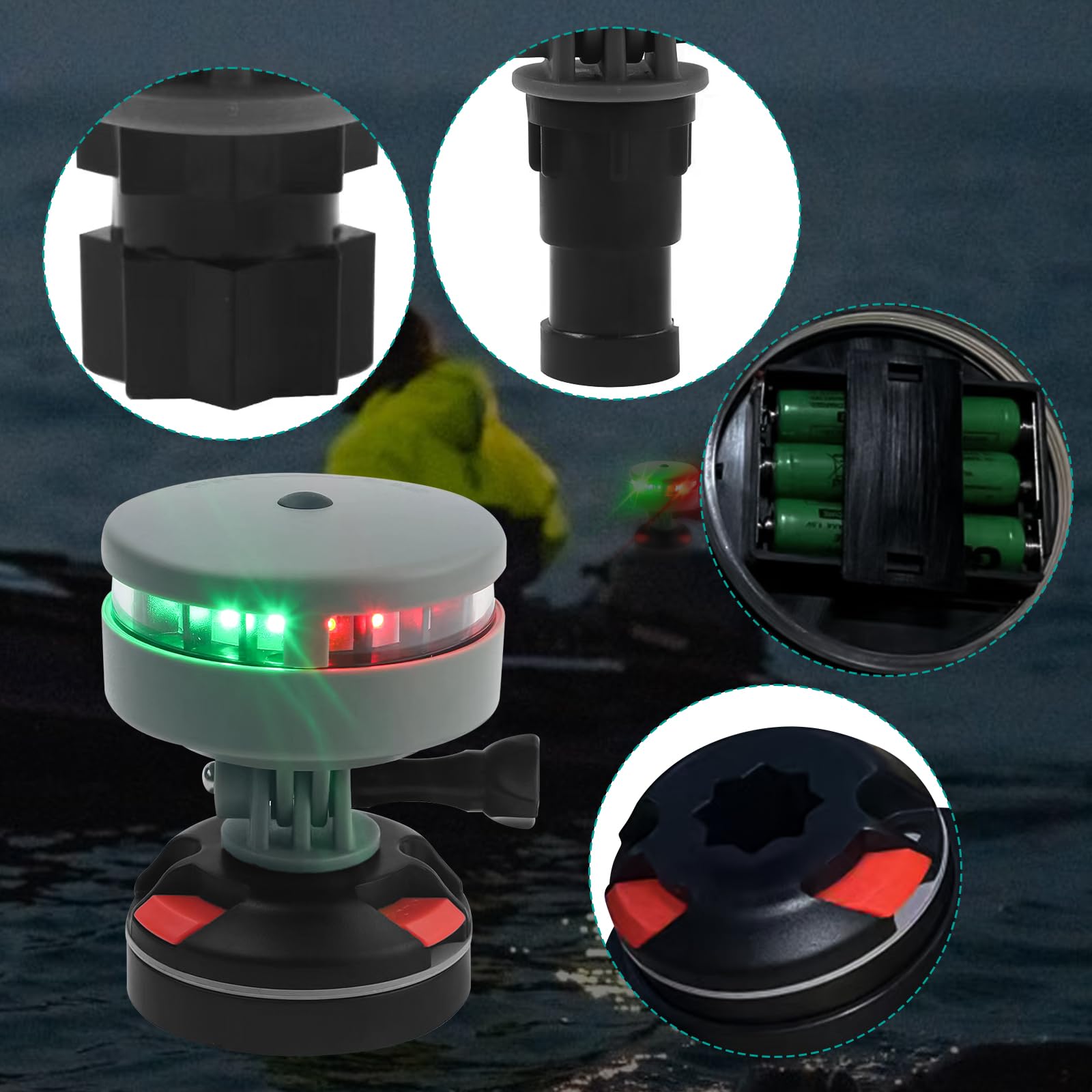 Luci di navigazione per barca, luci di navigazione a LED per prua rosse e verdi, luci di navigazione marine, luci di poppa, impermeabili IP67