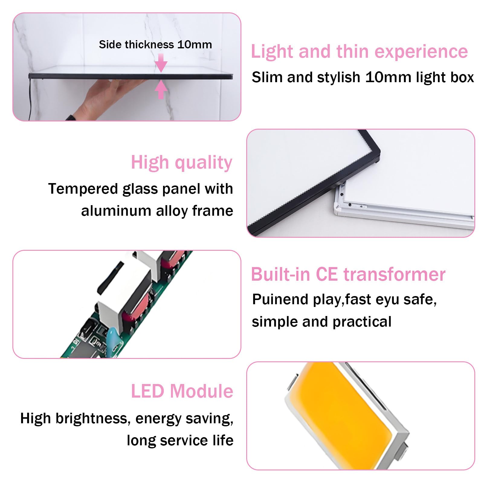 Caja de luz LED iluminada en 3D con marco de aluminio – Exhibición de póster montado en la pared para restaurante, bar, cafetería, centro comercial, menú y letrero publicitario
