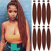 Vista 9 de Alrence Cabello trenzado preestirado largo de 30 pulgadas – 8 paquetes de extensiones de cabello trenzado profesional, trenzas de crochet de fibra