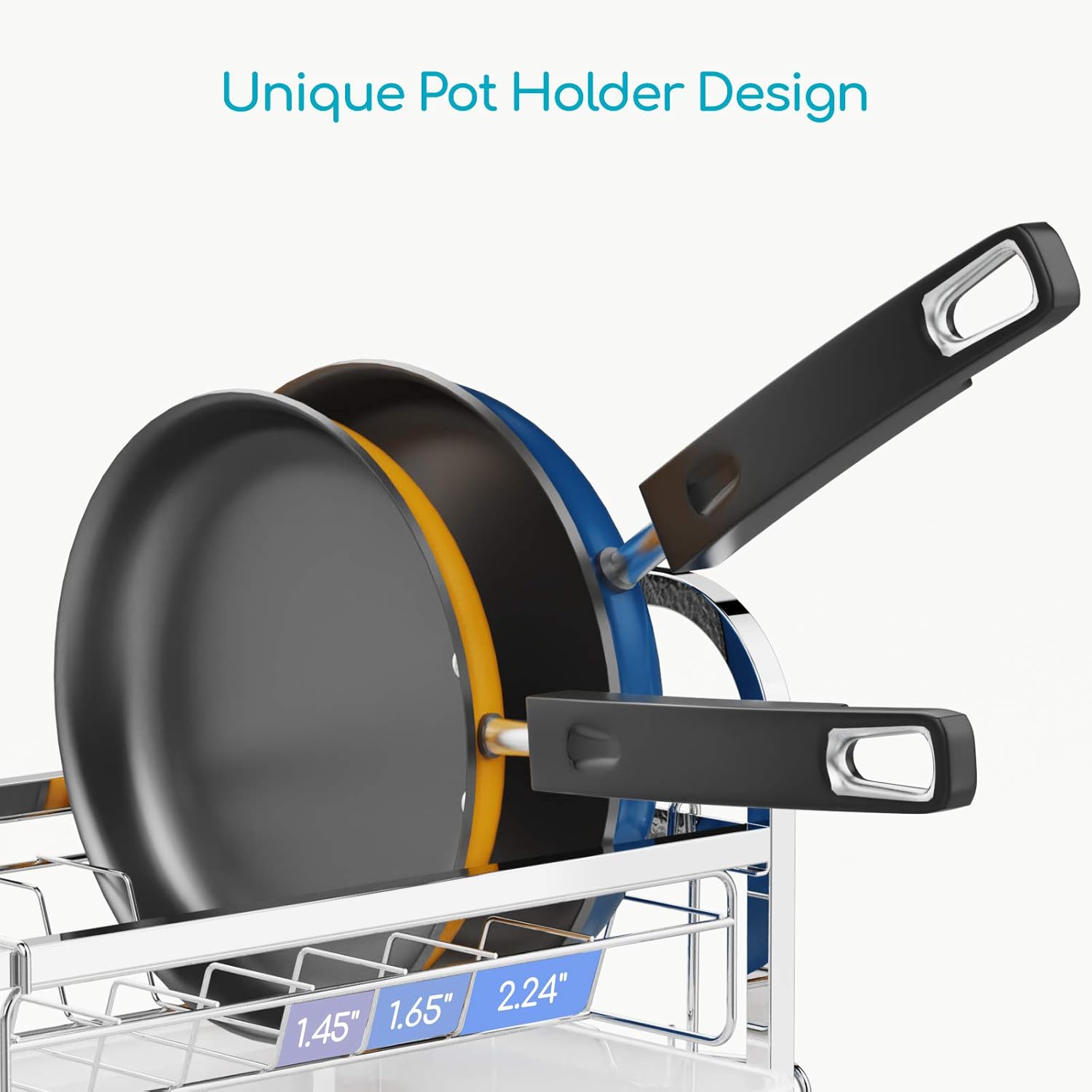Best Cyber Monday 🔥 Dish Drying Rack, iSPECLE Expandable 2 Tier Extra Large Dish Rack for Pot and Pan Stainless Steel Pan Rack with Pot Holder Drain Board Utensil Holder for Kitchen Countertop, Silver