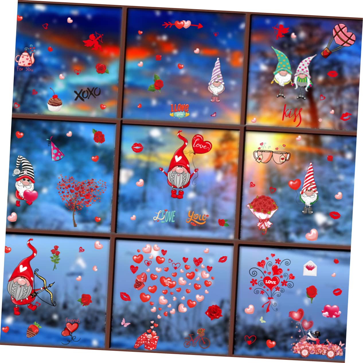 Amosfun 5 Set Etichetta Murales Per Porte Di Natale Camera Giocattoli Spillo Homunculus Cameretta La Finestra Di San Aggrappa Adorabili Adesivi Di San Pvc 9 Fogli*5