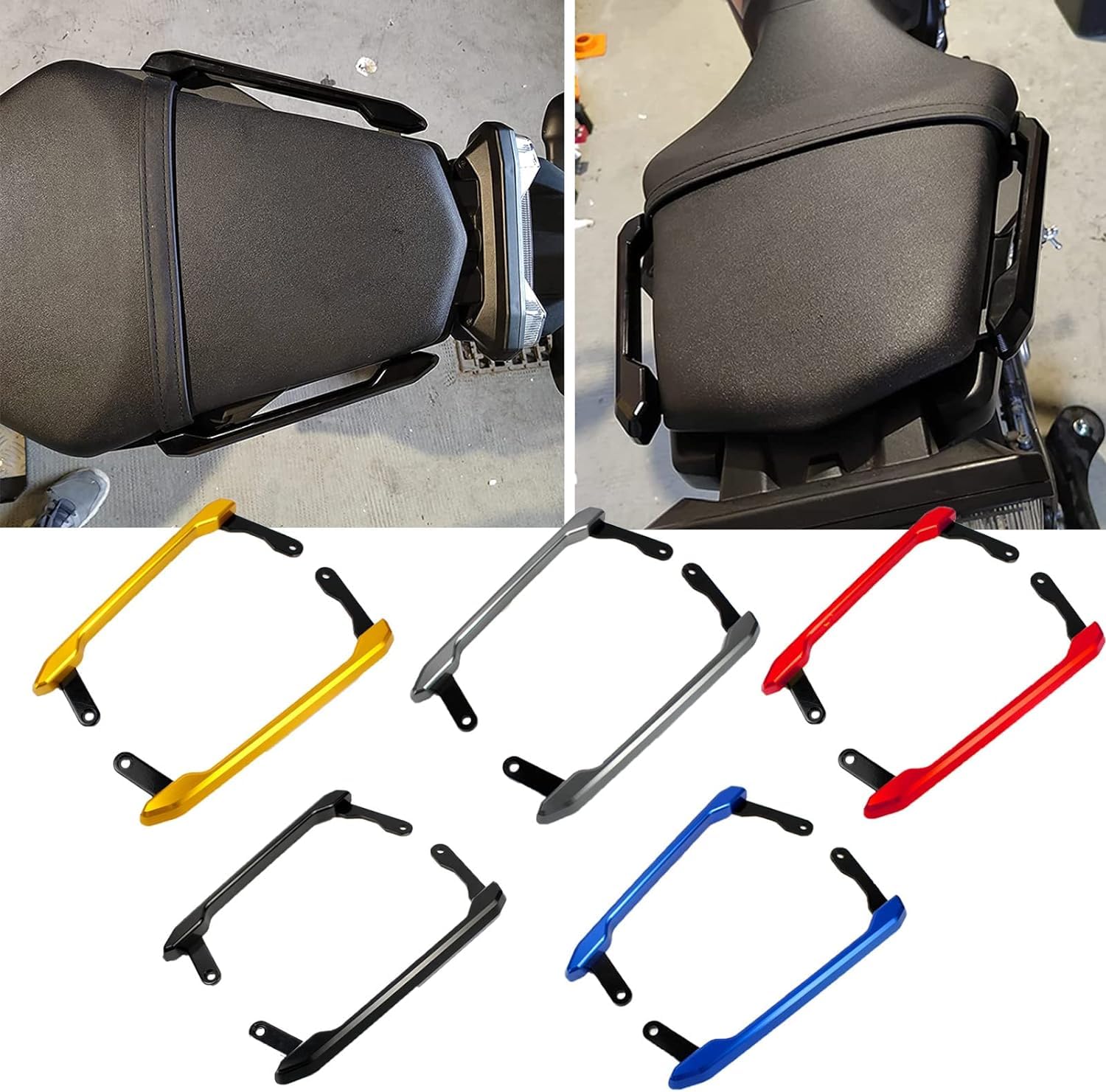Motorrad Beifahrer Haltegriff für MT-09 FZ-09 2013 2014 2015 2016 2017 2018 2019 2020 MT09 FZ09 Sozius Rücksit Seitenhandarmlehnen Griffschienen (Titan)