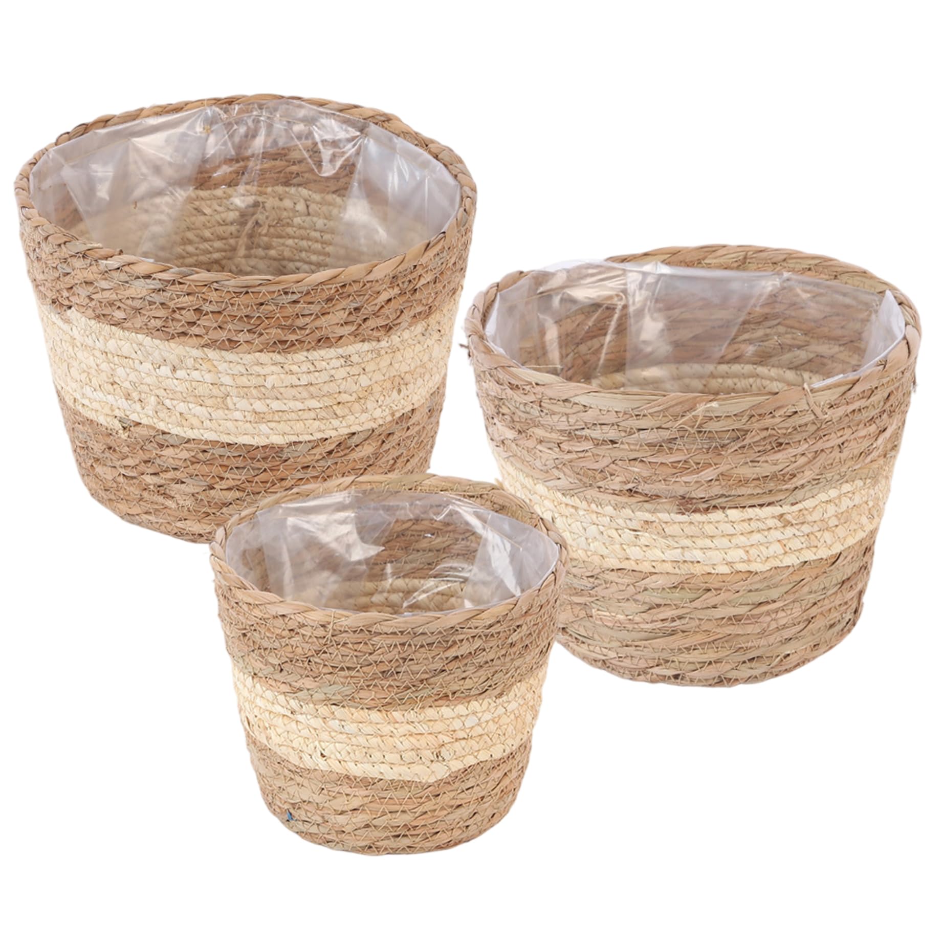 Panier de jardinière en osier fait main, cache-pot haut de gamme en jonc
