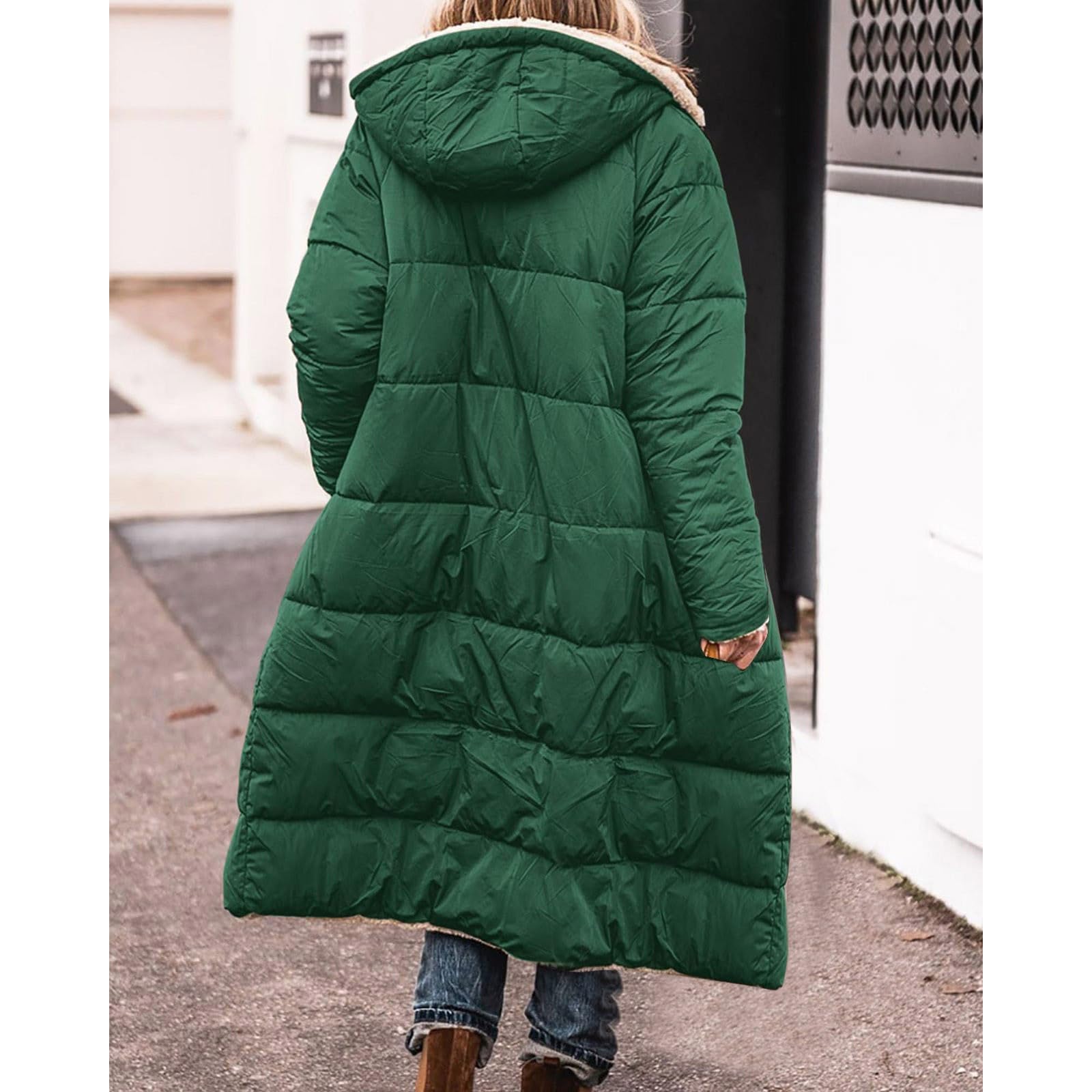 Genérico Płaszcze Damskie Zimowe Eleganckie Gruba Pikowana Kurtka Z Kapturem Bawełniany Puffer Parka Wiatroszczelny Ciepły Płaszcz