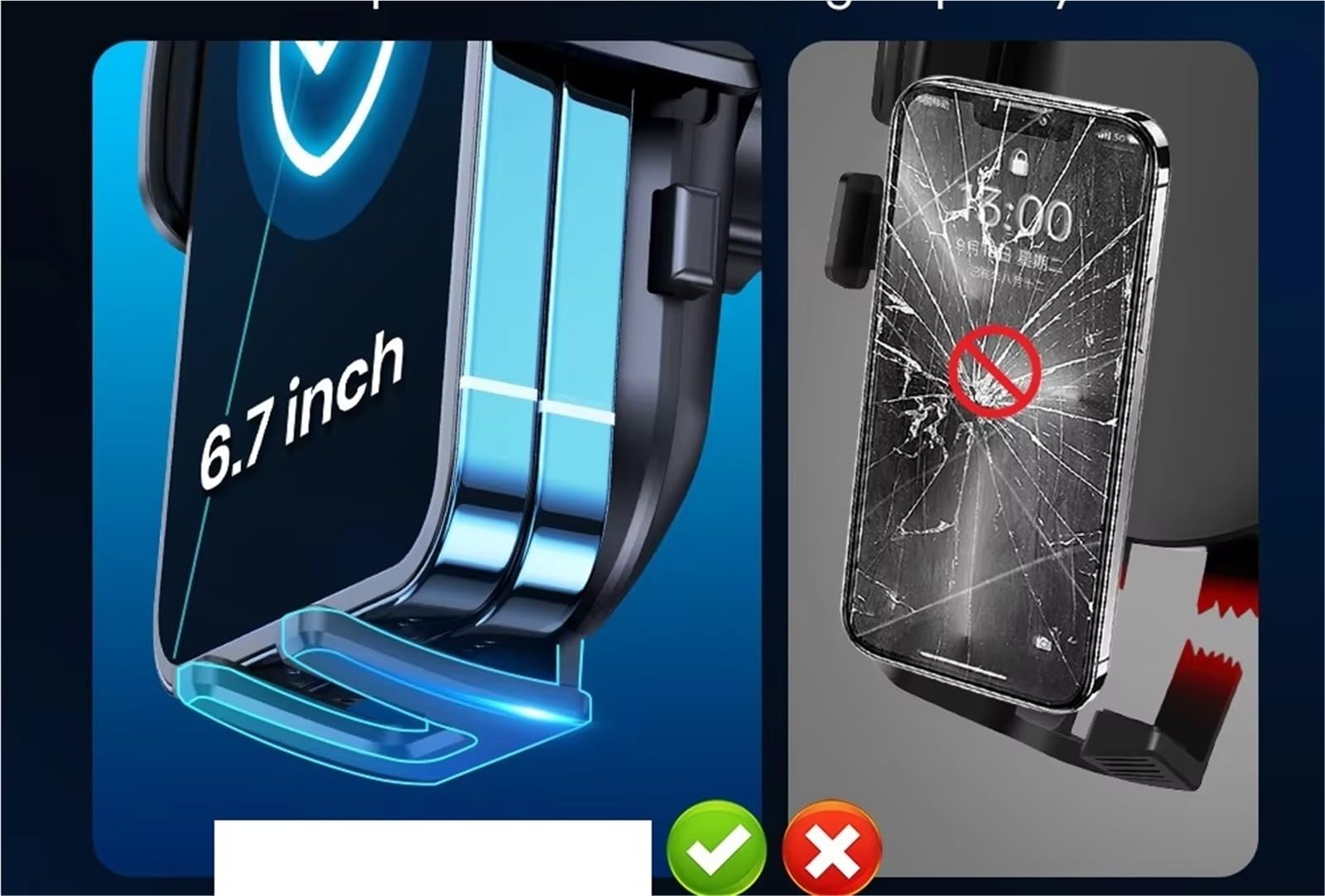 Supporto Universale Telefono Auto Con Morsetto Largo Gancio Metallo Telefono Auto Custodie Spesse Clip Bocchette Dell'aria Tutti I Cellulari Supporto Telefono Auto