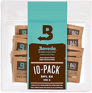 Boveda 84% Two-Way Humidity Control Packs for Woodwind Reeds – Size 8 – 10 Pack – Moisture Absorbers – Protects Against Drying &amp; Spliting – Individually Wrapped Reed Humidifiers for Day-of Performance