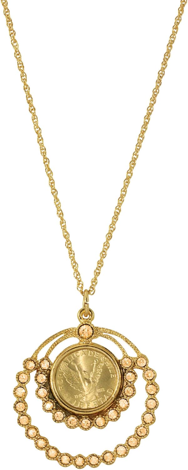 American Coin Treasures Angel Coin and Crystal Coin Pendant
