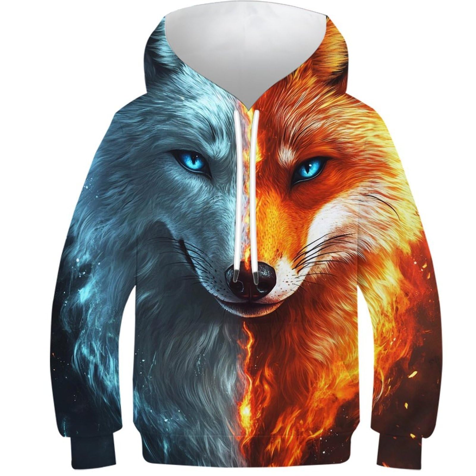 Pull chaud à capuche Fire & Ice Wolf avec poches et isolation thermique enfant - 7