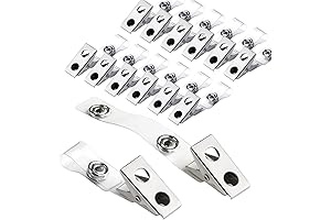 150 Count Metal Badge Clips with Strap