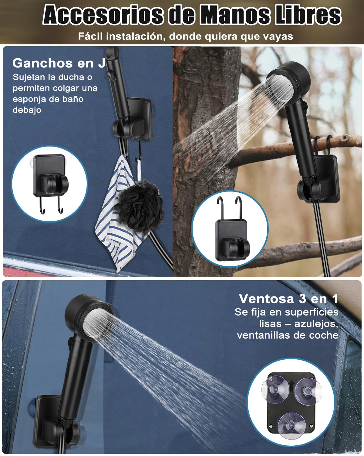 Ducha Portatil Camping, [Pantalla Inteligente] [Nueva Versión] 13000mAh Recargable Ducha Camper con 20L Cubo Plegable Multiusos, Ducha Electrica para Acampar, Ducha de Playa & Perros