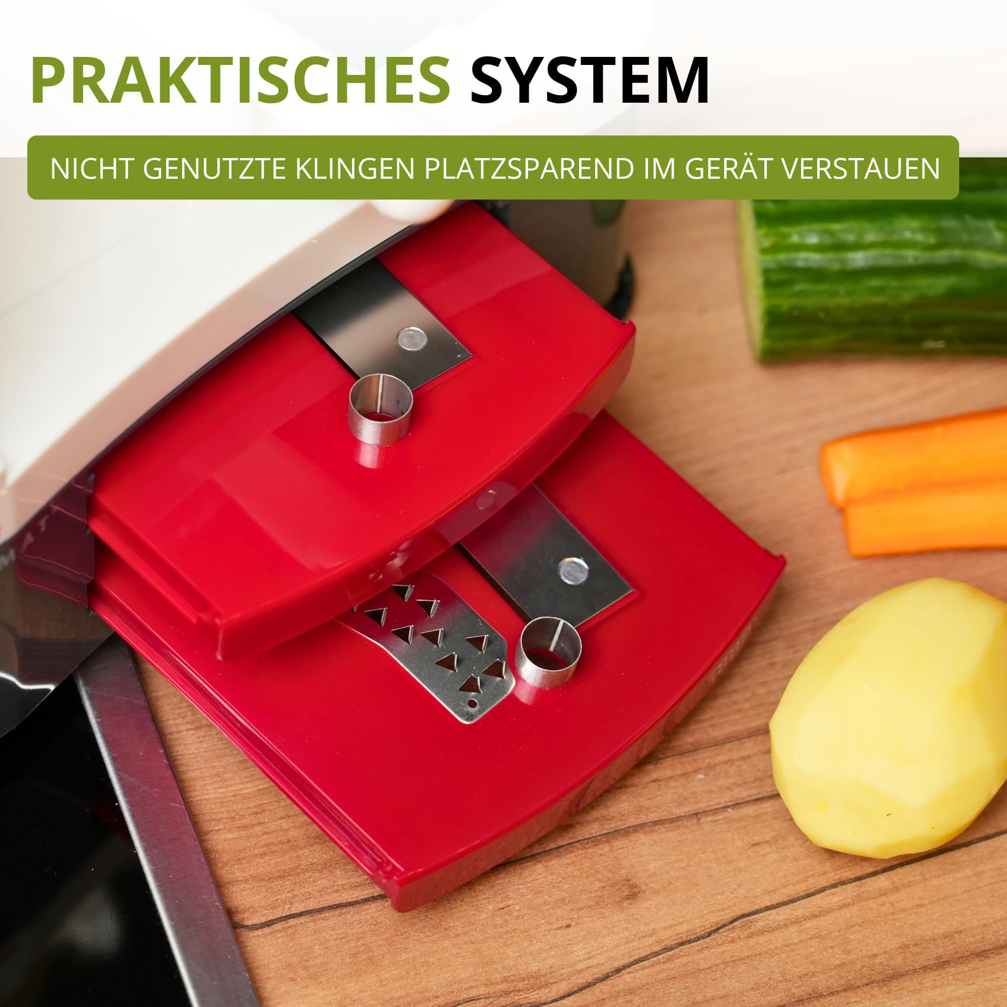 Westmark Spiralschneider im Set mit Sparschäler für Gemüsenudeln, Zoodles und Obstspiralen, Gemüseschneider mit 3 Schneideinsätzen Spiromat und Kartoffelschäler Gallant, 113322E6