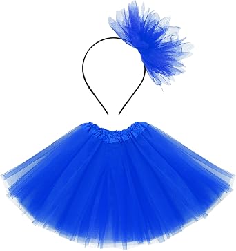 Layered Tulle Tutu for Girls with Headband Ballet Dressing Up Princess Tutu Skirt for Halloween Party