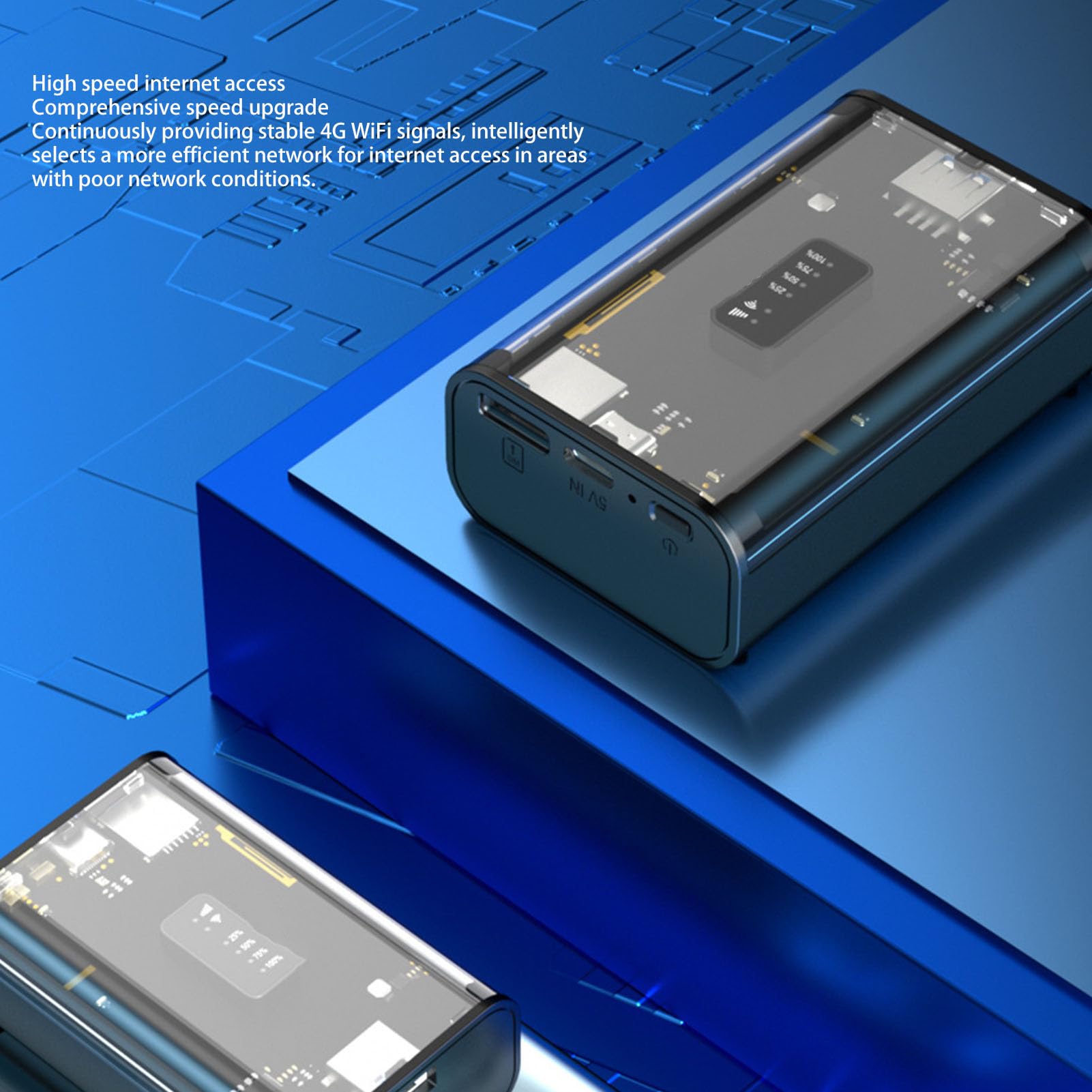 Router WiFi 4G Portable 4G Sbloccato con Slot per Schede SIM e Batteria da 5200 mAh - Supporta Fino a 10 Utenti, Hotspot Mobile per Viaggi, Asia e Veicoli