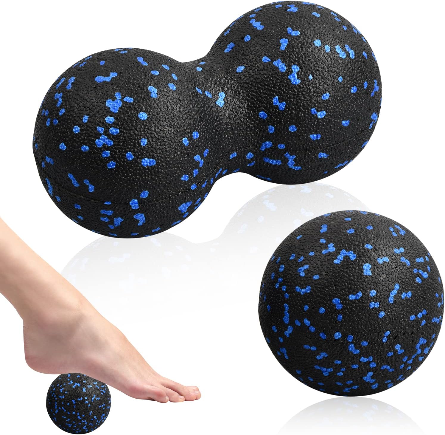 Xzeemo Faszienball Set (Einzelball + Doppelball), Massageball Faszien