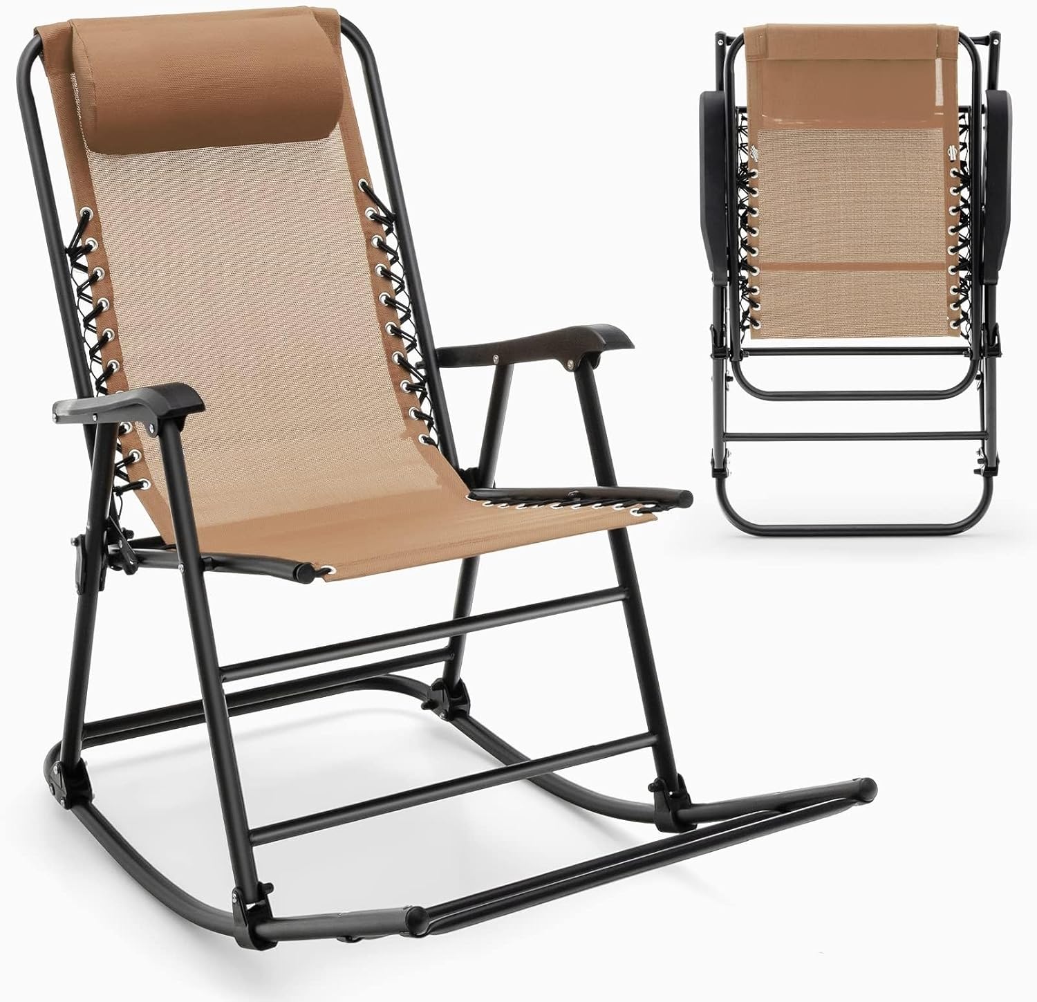 HAPPYGRILL Foldable Rocking Chair Zero Gravity Lounge