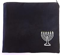 Vista 3 de Menorah Conjunto Tallit Azul Marino