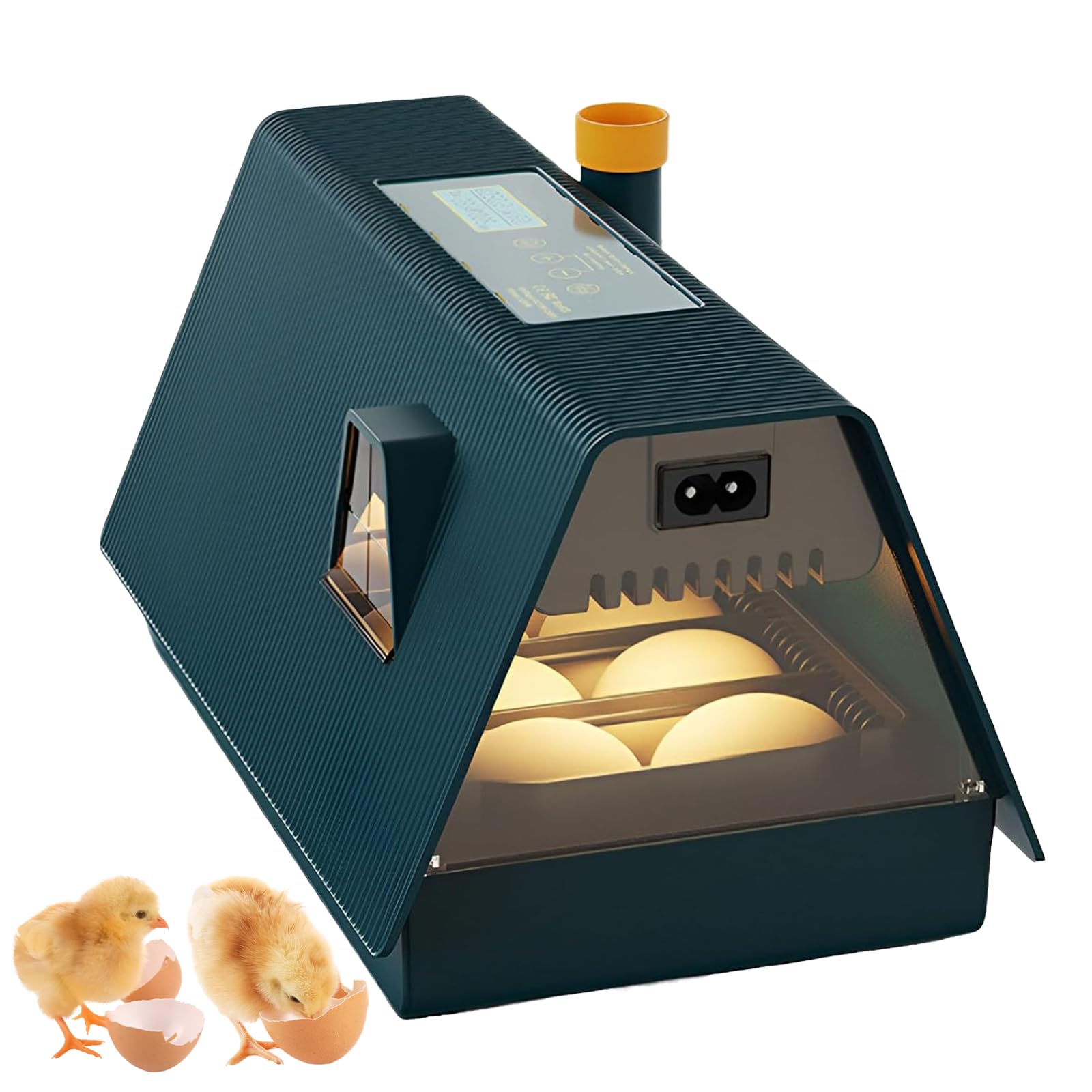 Incubadora de huevos, incubadora digital automática con pantalla de temperatura y humedad, giro automático, diseño compacto para incubar pollo, pato, codorniz, huevos de pájaros