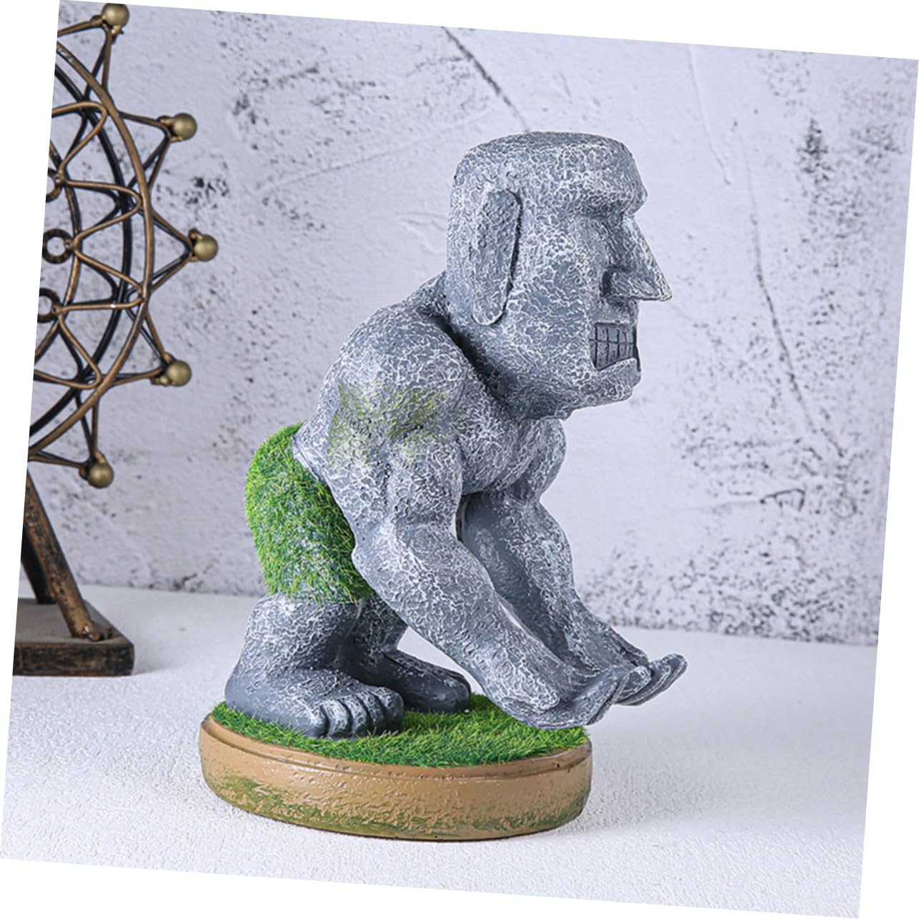 HOMSFOU Supporto Per Controller Di Gioco in Resina Moai, Supporto Espositivo Desktop Stabile, Decorazione Creativa Per Appassionati Di Gaming Maschili