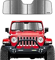 Vista 7 de Protección solar para parabrisas Pigenius para Jeep Wrangler JL 2018-2025, protector solar para ventana delantera Gladiator 2020-2025 - AstraGuard