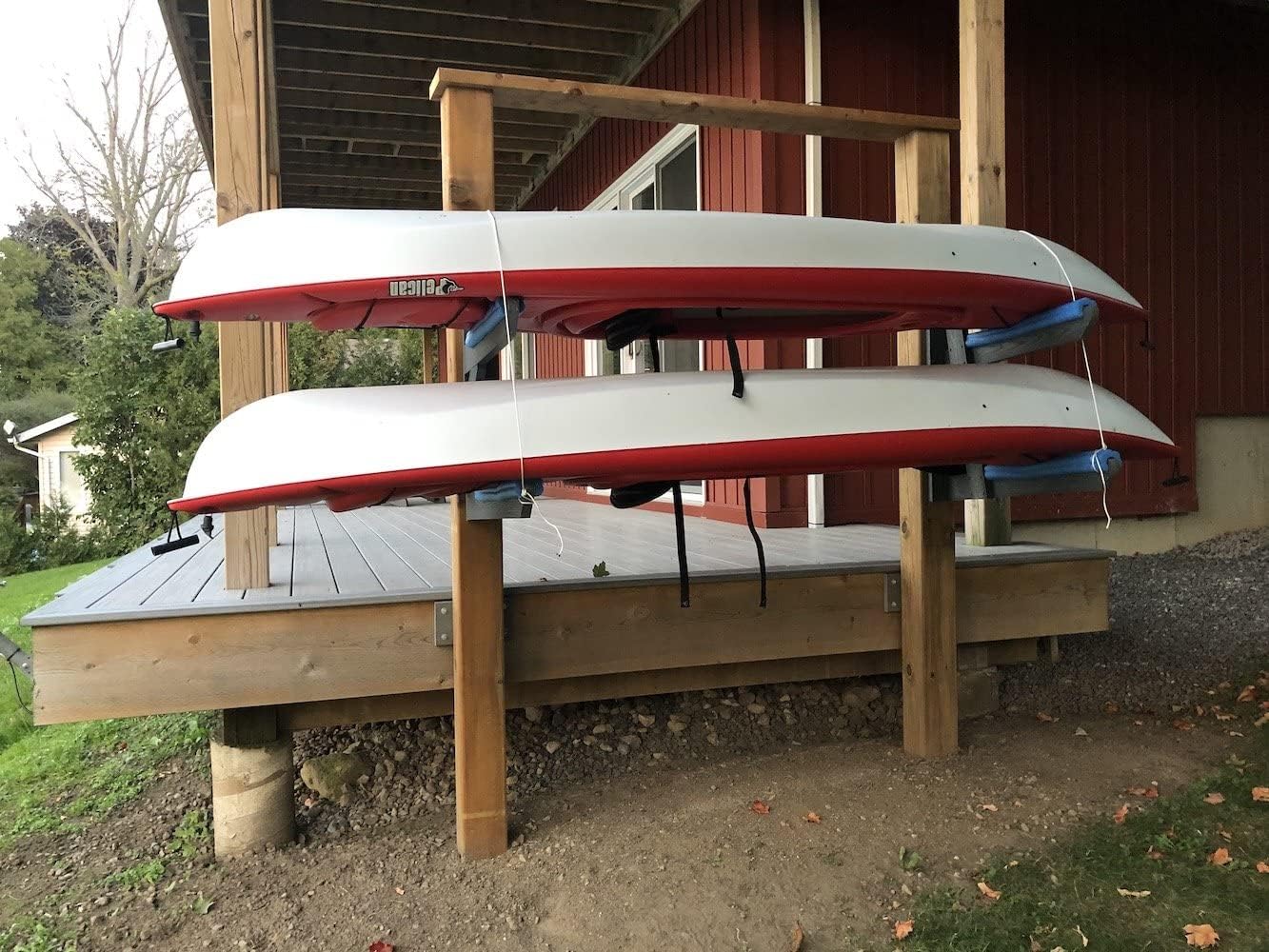 ReRackiT - Outdoor or Indoor Wall Mounted Kayak Rack, SUP Rack, Canoe Rack - Stackable
