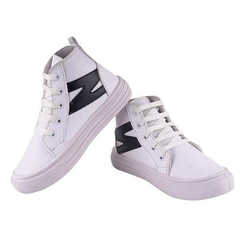 BUNNIES NAYSA Flat Synthethic Lace-Up Shoes PVC Sole Shoes for Girls in White Color