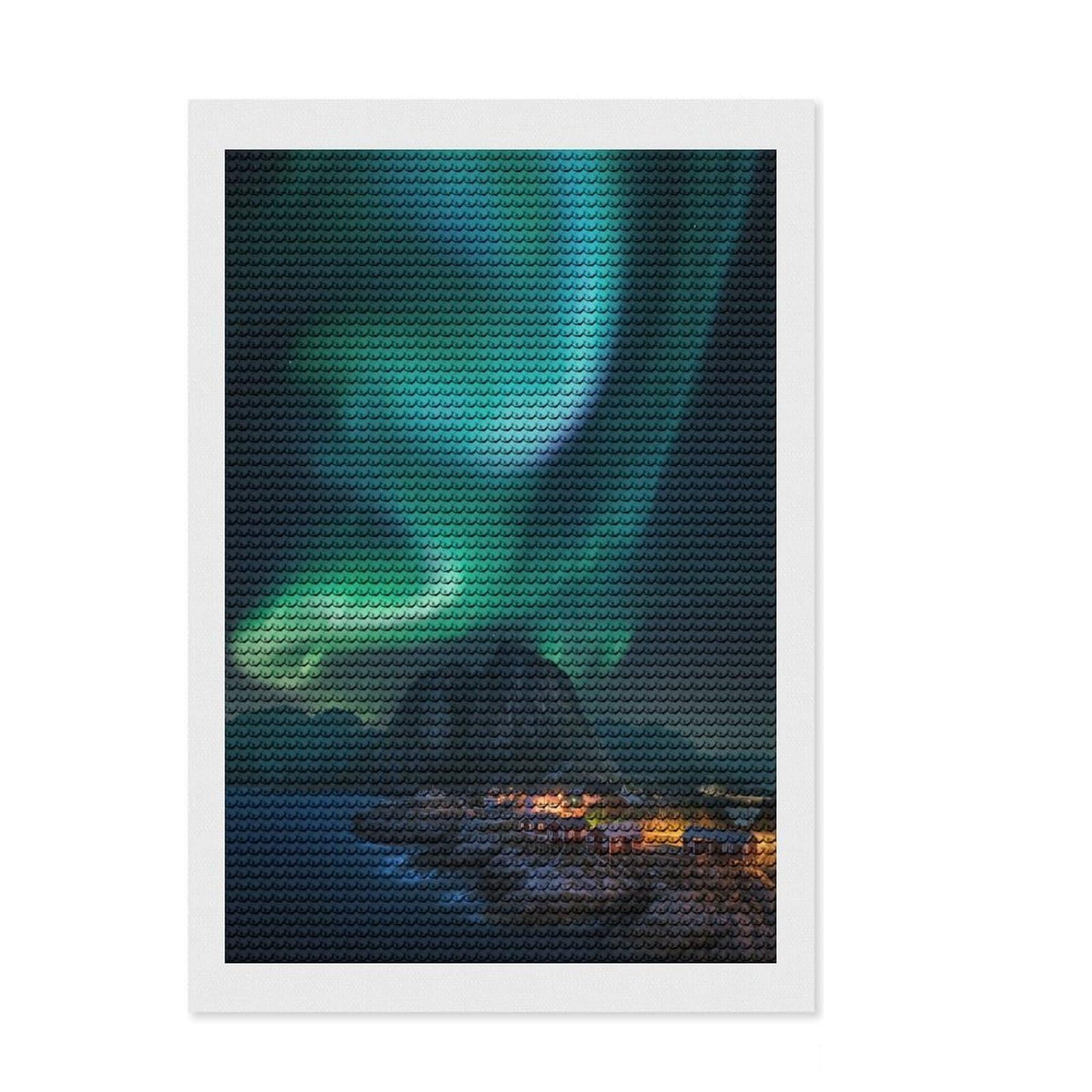 Junmoney Rise Up Diamond Painting Canvas Set 8"x12", Printed Canvas, Complete Accessories, Living Room Decor, for Craft Lovers