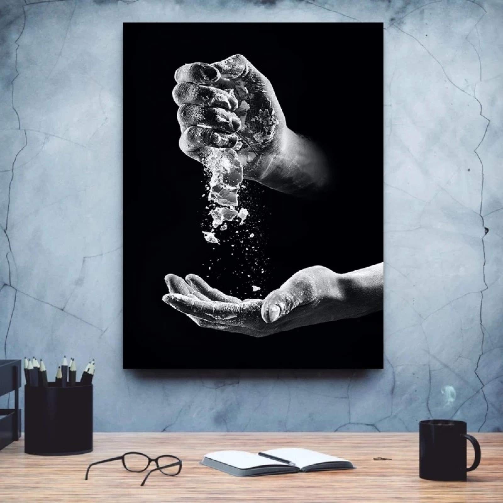 Toile Mur Art Peinture Noir et Blanc - Affiche Salon Impression Grand Format
