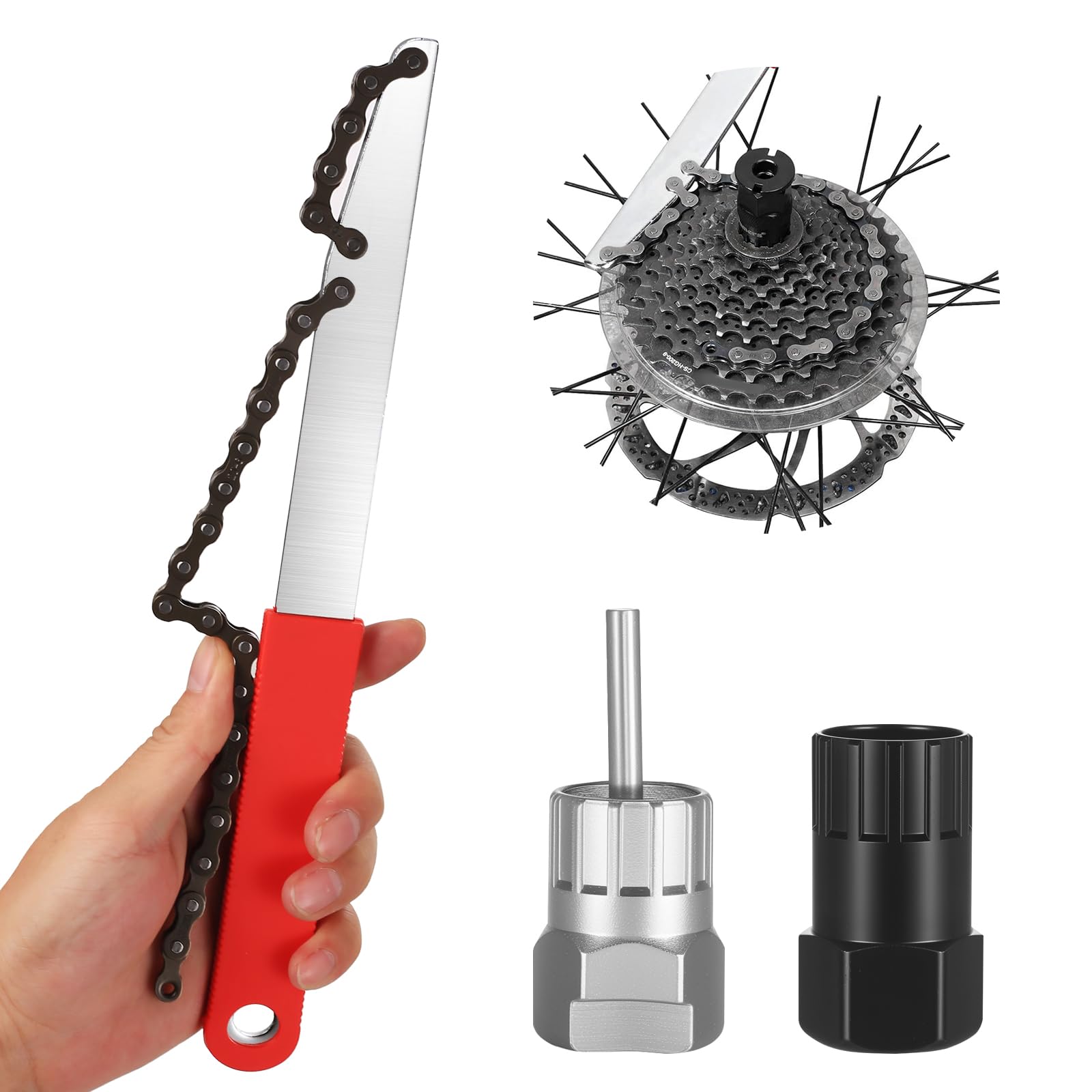 3 en 1 Herramientas Bicicletas, Juego de Herramientas de Extracción de Cadena de Bicicletas, Extractor de Cassette para Bicicleta Posicionamiento Preciso para 7, 8, 9, 10 y 11 Velocidades