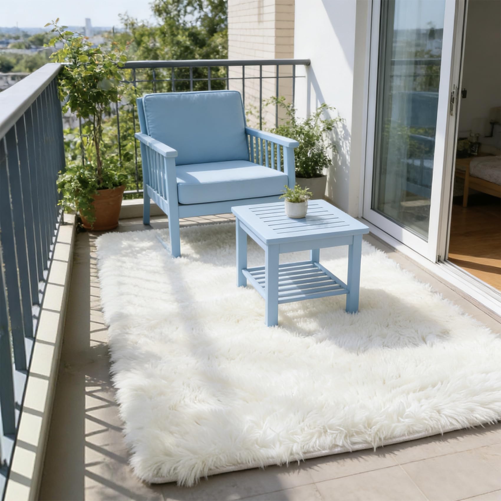Tapis chambre haut de gamme blanc 89x250 cm élégant au toucher soyeux
