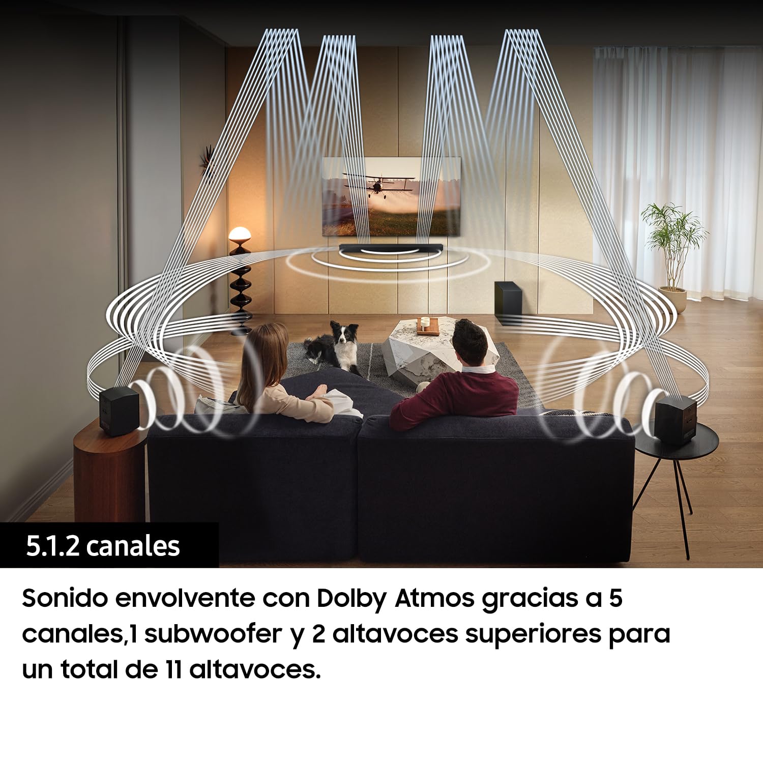 Samsung Soundbar HW-Q800C/ZF Serie Q, 11 Speaker, Wireless Dolby Atmos, Audio a 5.1.2 Canali, Q-Simphony, Compatibile con Alexa e Google Assistant, Black 2023